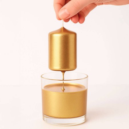 Barnizar vela con barniz dorado para velas