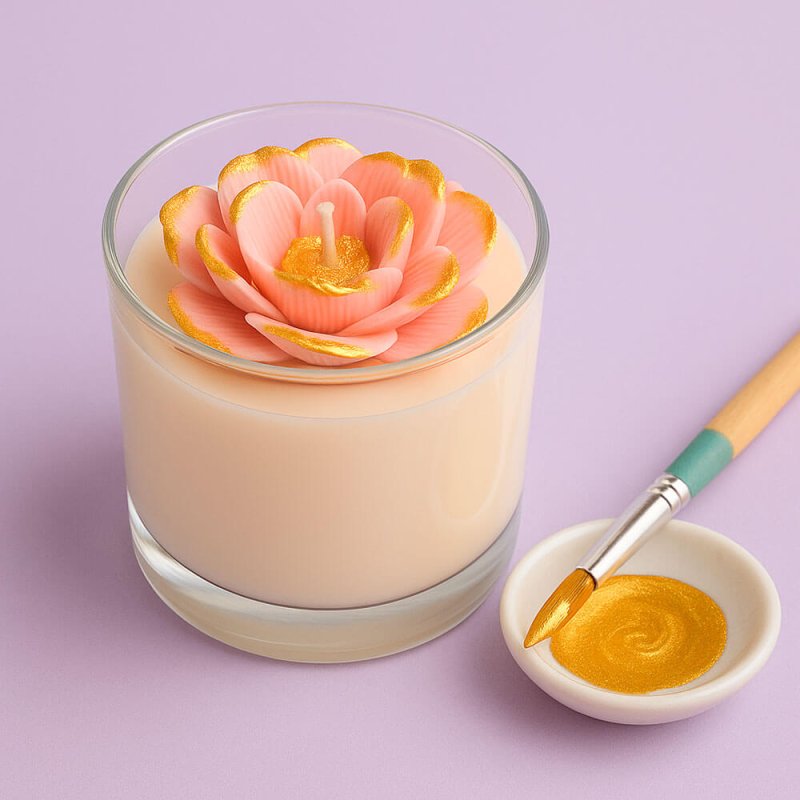 Pintura dorada para decorar velas