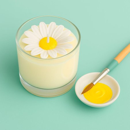 Pintura amarillo limón para decorar velas