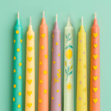 Pintura amarillo limón para hacer velas con dibujos