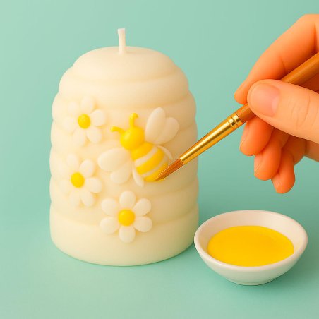 Pintura amarillo limón para pintar velas