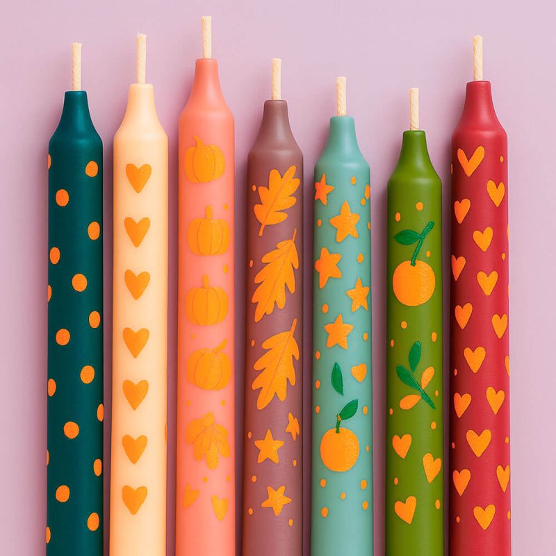 Pintura naranja calabaza para hacer velas con dibujos