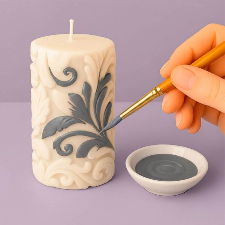 Pintura gris para decorar velas