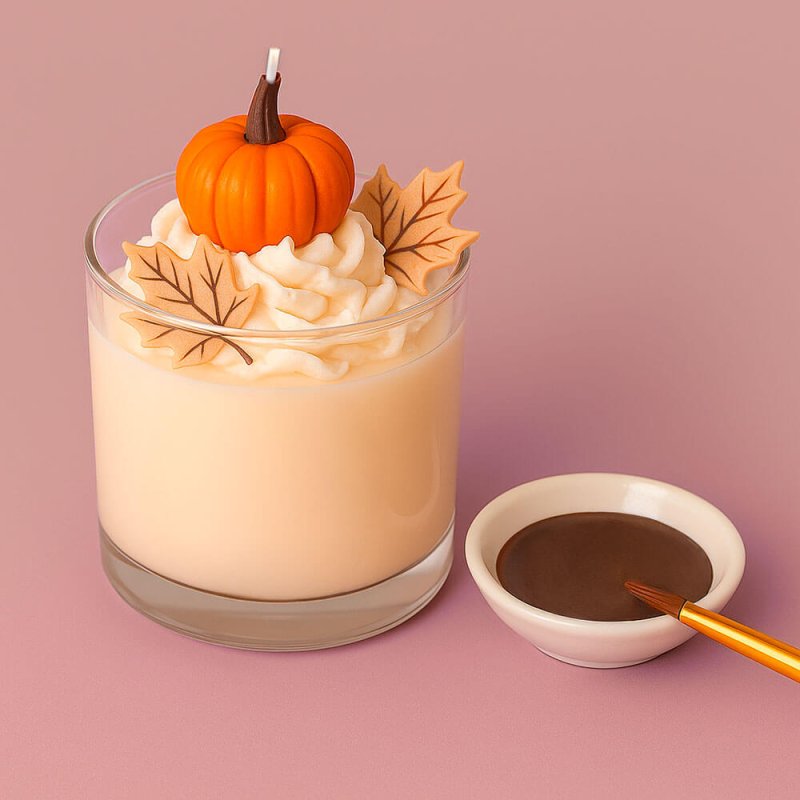 Pintura marrón chocolate para decorar velas
