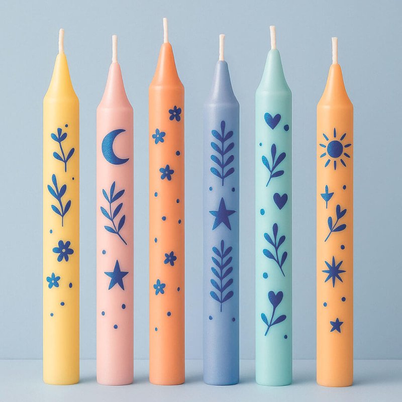 Pintura azulón para dibujar en velas