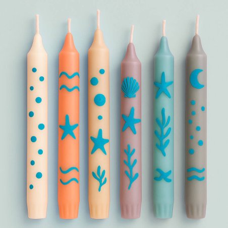 Pintura turquesa para dibujar velas