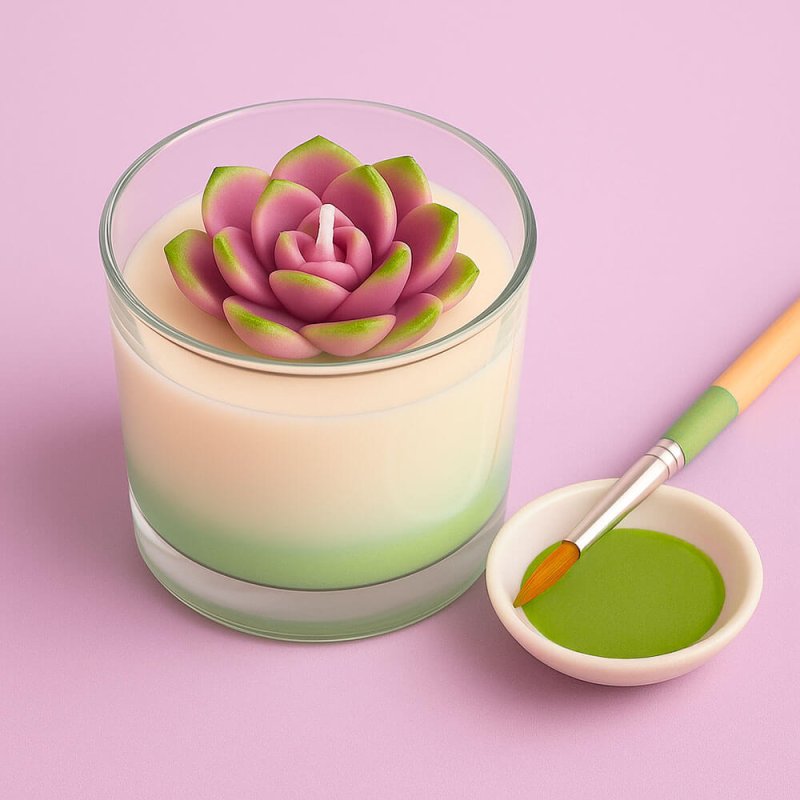 Pintura verde pistacho para decorar velas