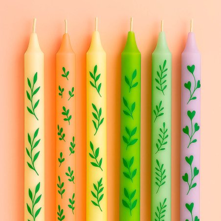 Pintura verde brillante para dibujar en velas