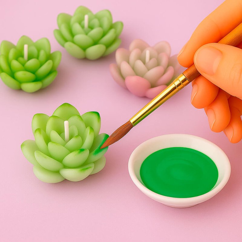 Pintura verde brillante para pintar velas