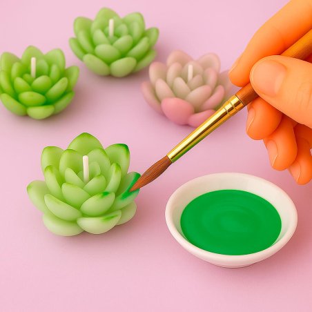 Pintura verde brillante para pintar velas