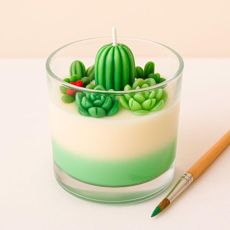 Pintura verde brillante para decorar velas