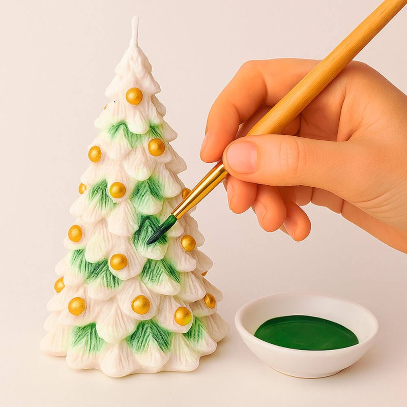 Pintura verde hierba para pintar velas
