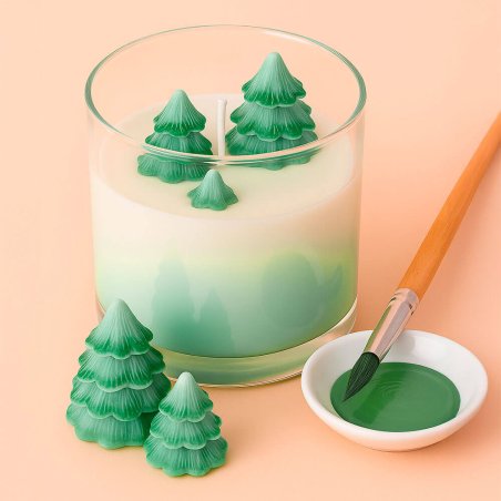 Pintura verde hierba para decorar velas