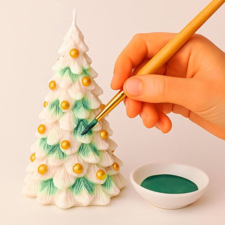 Pintura verde esmeralda para decorar velas
