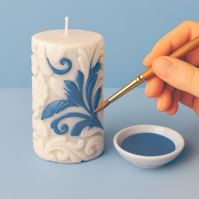 Pintura azul niebla para velas