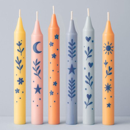 Pintura azul niebla para dibujar en velas