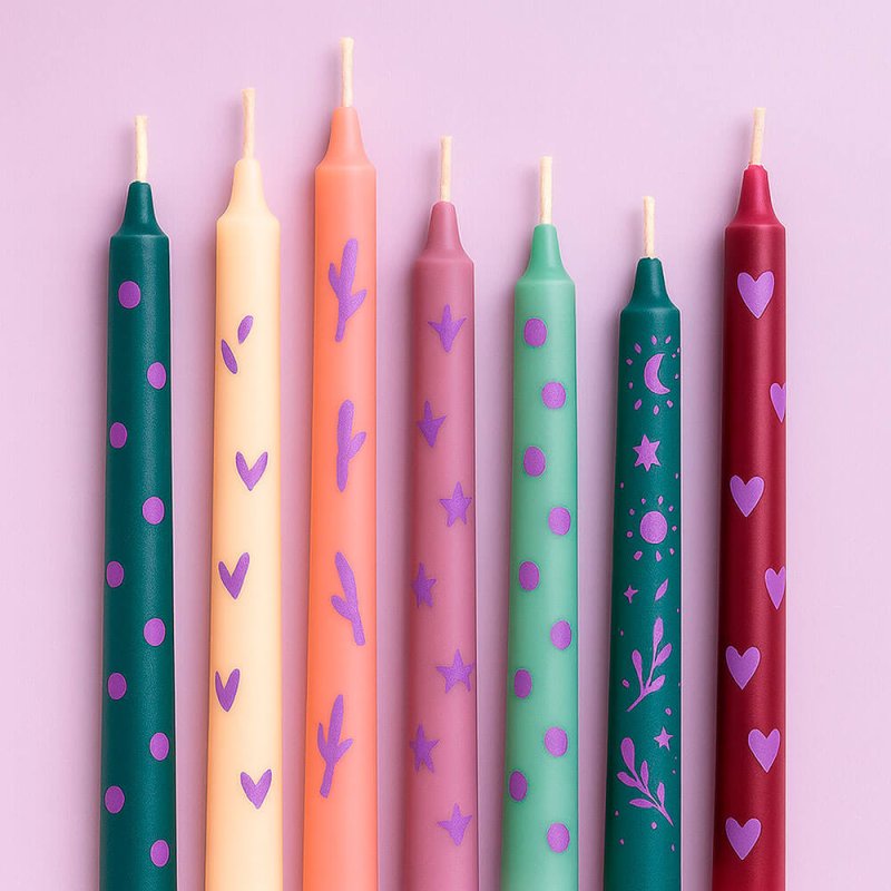 Pintura morada para dibujar en velas
