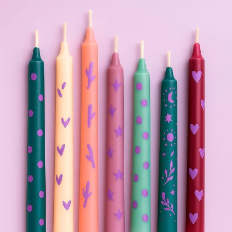 Pintura morada para dibujar en velas