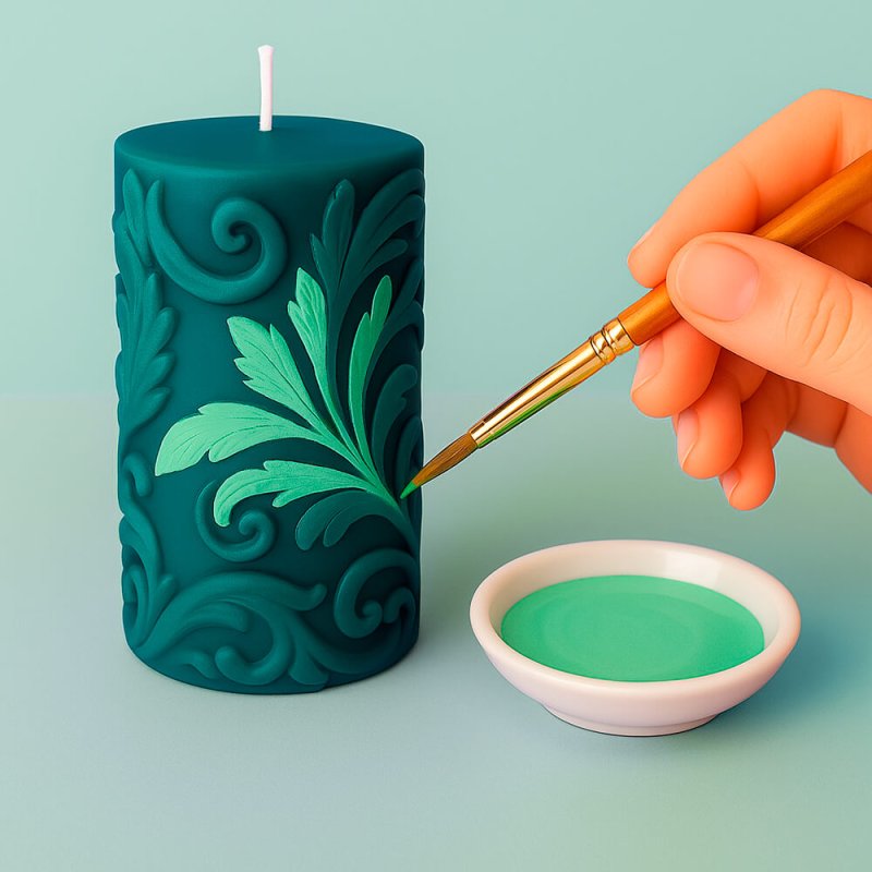 Pintura verde agua para pintar velas