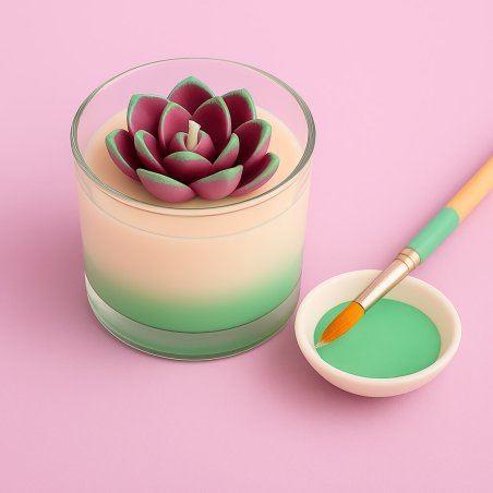 Pintura verde agua para decorar velas