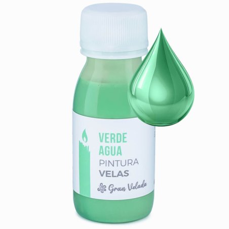 Pintura verde agua para velas con gota ejemplo