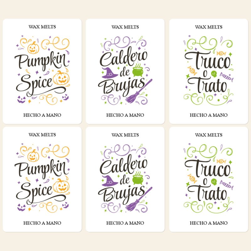 Pegatinas Halloween para wax melts
