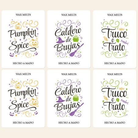Pegatinas Halloween para wax melts