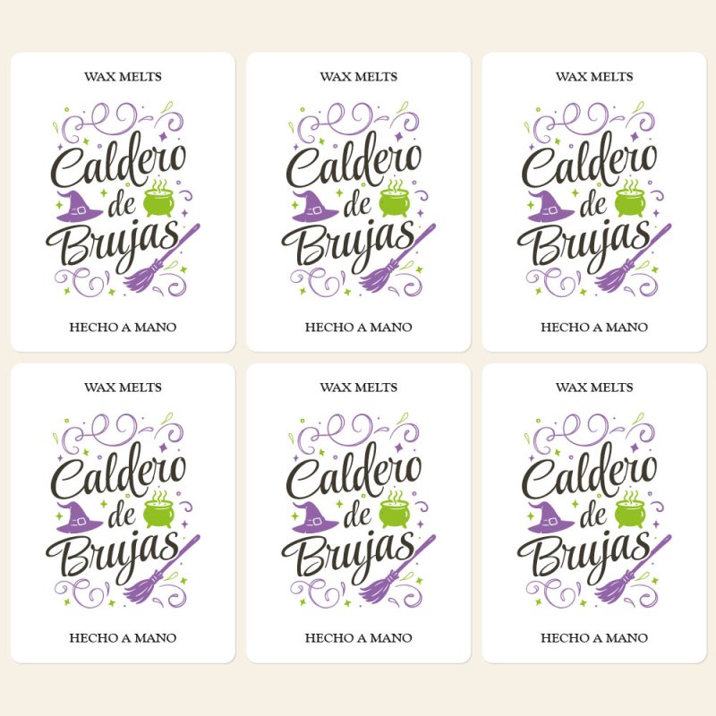 Pegatinas para wax melts Caldero de brujas