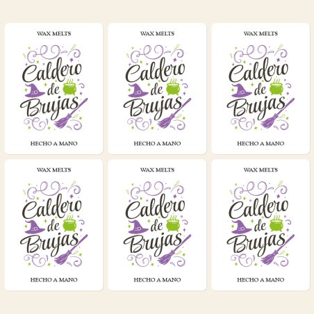 Pegatinas para wax melts Caldero de brujas