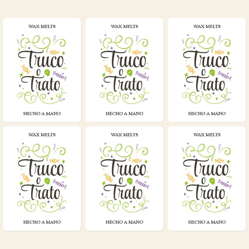 Pegatinas para wax melts Truco o trato