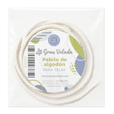 Pabilo de algodon para velas 1-2 cm