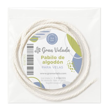 Pabilo de algodon para velas 3-4cm