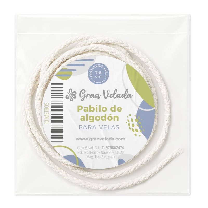 Pabilo de algodon para velas 7-8cm