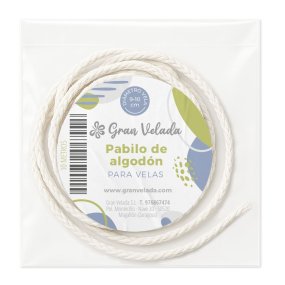 Mèche en coton naturel et noyau végétal pour bougies de 9-10cm