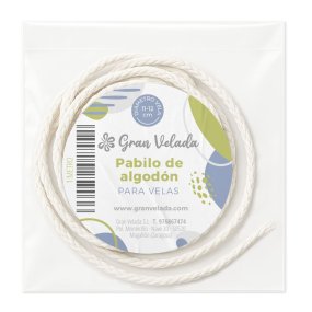 Mèche en coton naturel et noyau végétal pour bougies 11-12 cm