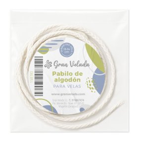 Mèche en coton naturel et noyau végétal pour bougies 13-14 cm