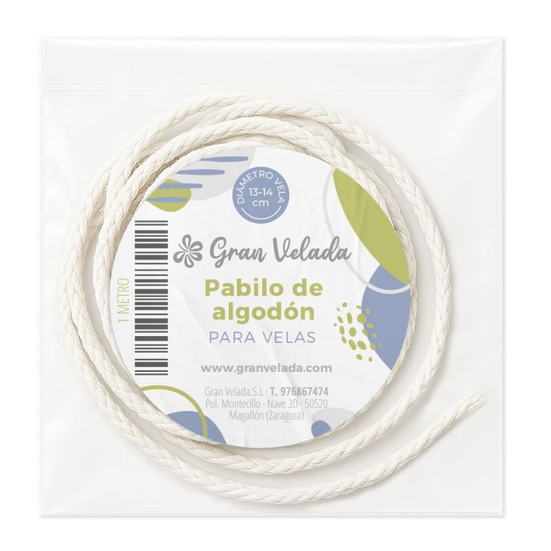 Pabilo de algodon para velas 13-14cm