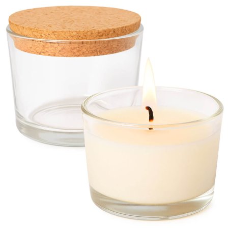 Vaso 230ml con tapa de corcho para  velas aromáticas