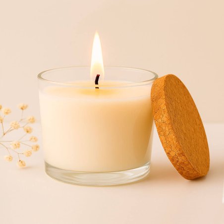 Vaso 230ml con tapa de corcho para velas