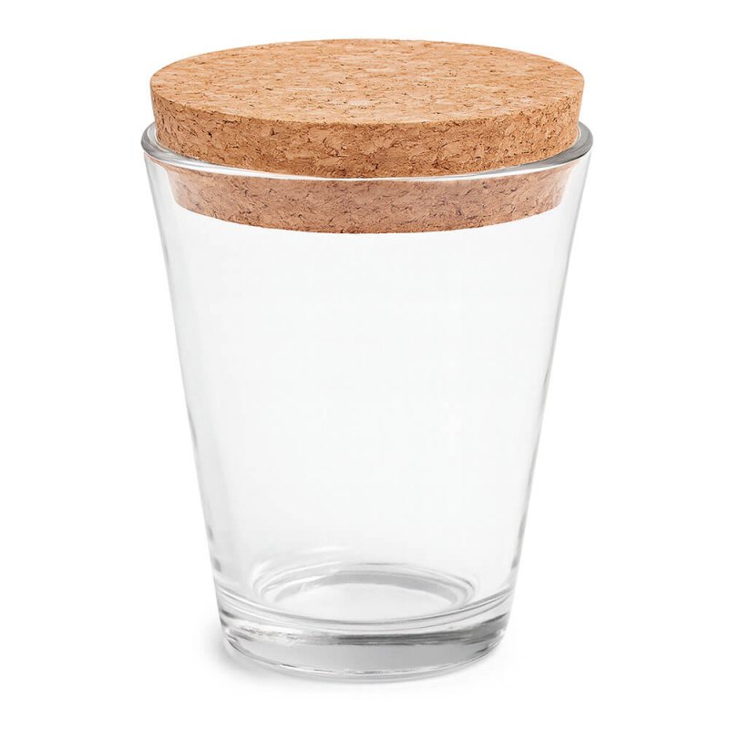 Vaso de 125 ml de cristal con corcho para hacer velas