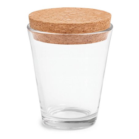 Vaso de 125 ml de cristal con corcho para hacer velas