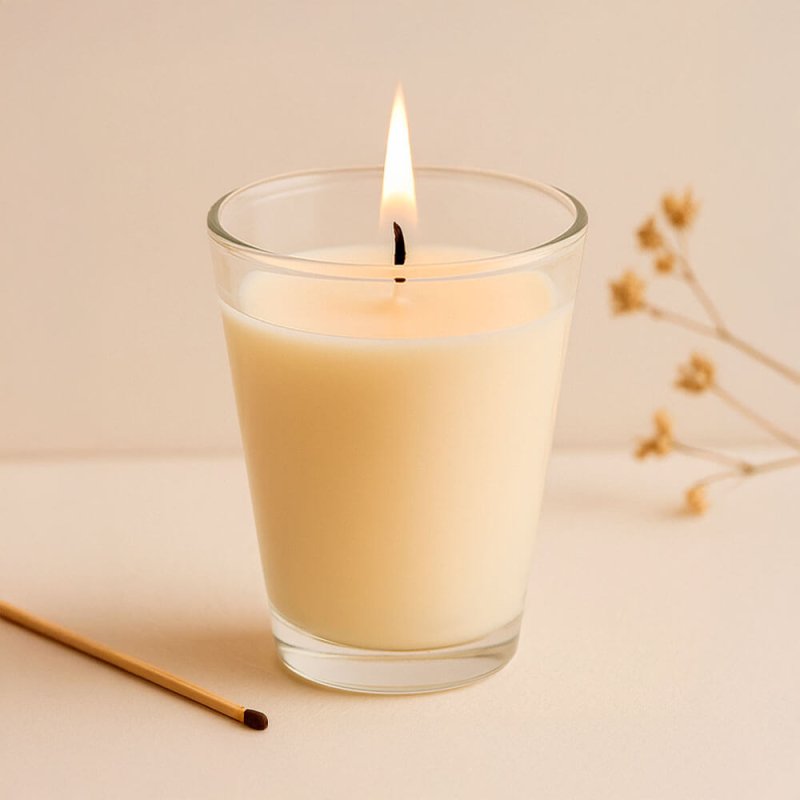 Vaso de 125 ml de cristal con corcho para velas