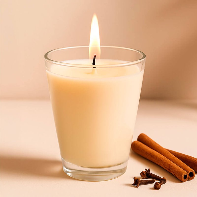Vaso de cristal con corcho para fabricar velas