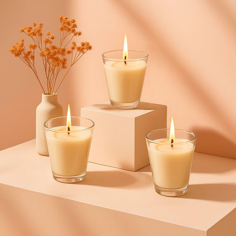 Vaso de 125 ml de cristal con tapa para hacer velas