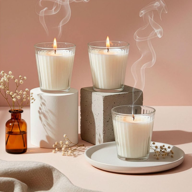 Vaso 230 ml rayas para hacer velas aromáticas
