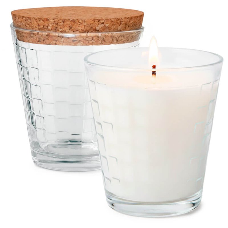 Vasos de cristal mosaico con tapa de corcho para velas Vasos de cristal mosaico con tapa de corcho para velas