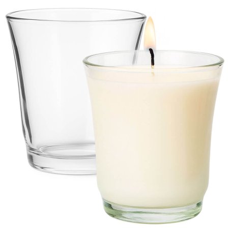 Vaso de cristal con forma de campana para velas