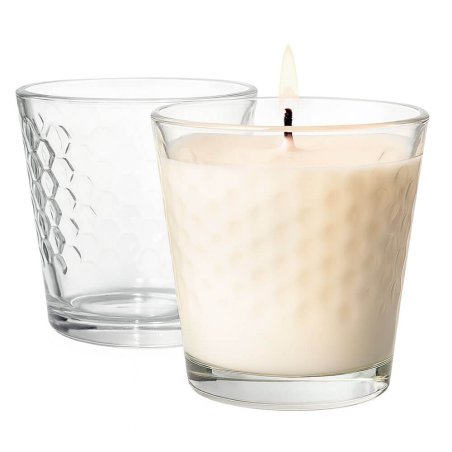 Vaso de cristal panal de abejas para velas aromáticas