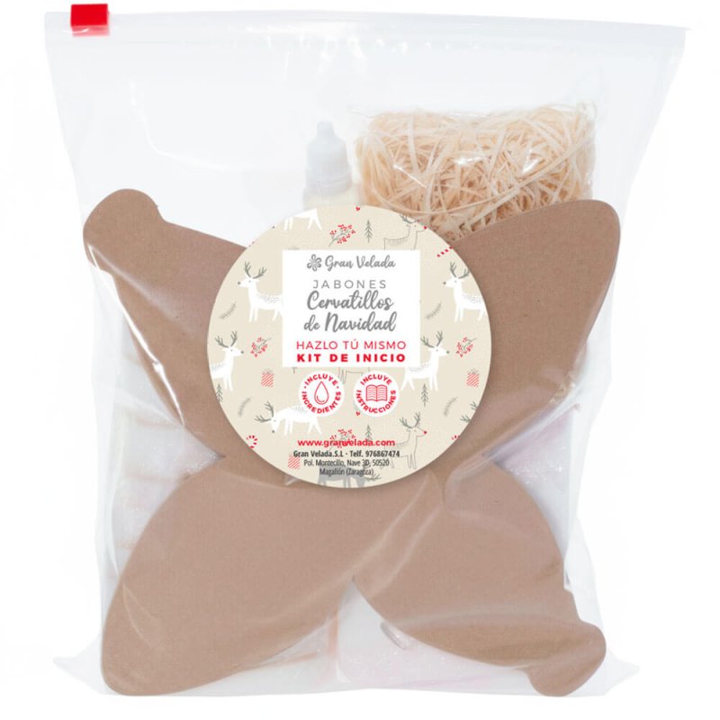 Set para hacer jabones de navidad con forma de cervatillo Set para hacer jabones de navidad con forma de cervatillo
