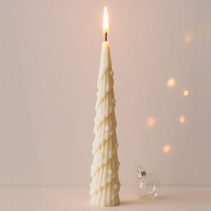 Molde árbol de navidad con bolas decorativas para hacer velas Molde árbol de navidad con bolas decorativas para hacer velas